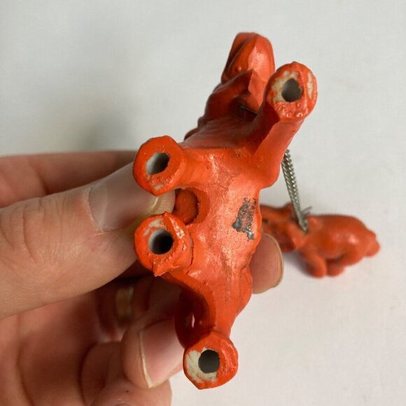 Orange Elephants Baby & Momma Mom Chained Japan Vintage - Picture 4 of 8